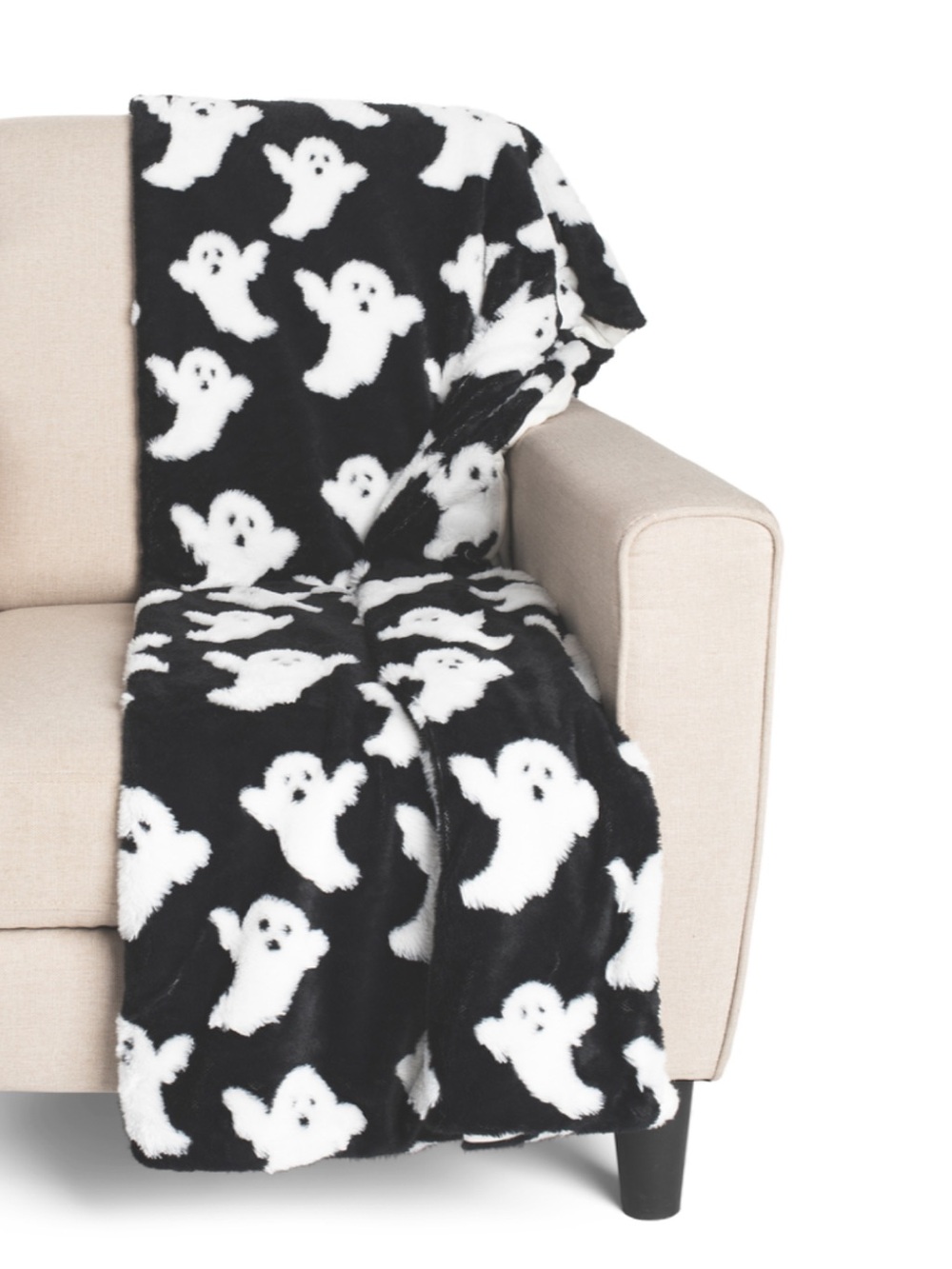 MAGASCHONI Sculpted Ghosts Faux Fur Throw-50” x 70”